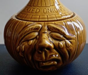 Vintage Pickled Onions Crying Face Pot