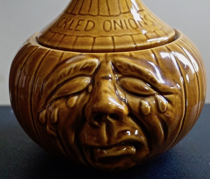 Vintage Pickled Onions Crying Face Pot (SOLD) • Antiche Curiosità