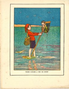Rare Vintage Print, Tommy Catches a Very Big Shrimp, 1919