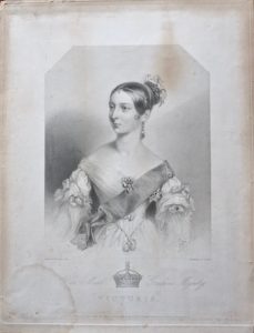 Antique Engraving Print, Victoria, 1838