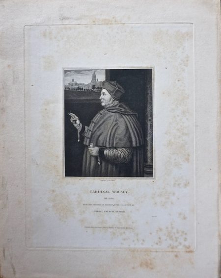 Antique Engraving Print, Cardinal Wolsey, 1832