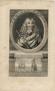 Antique Engraving Print, Admiral Opdam, 1740 ca.