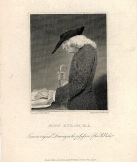 Antique Engraving Print, John Byrom M.A., 1822