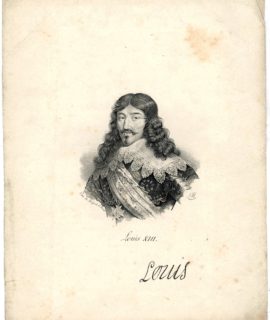 Antique Engraving Print, Louis XIII, 1820 ca.