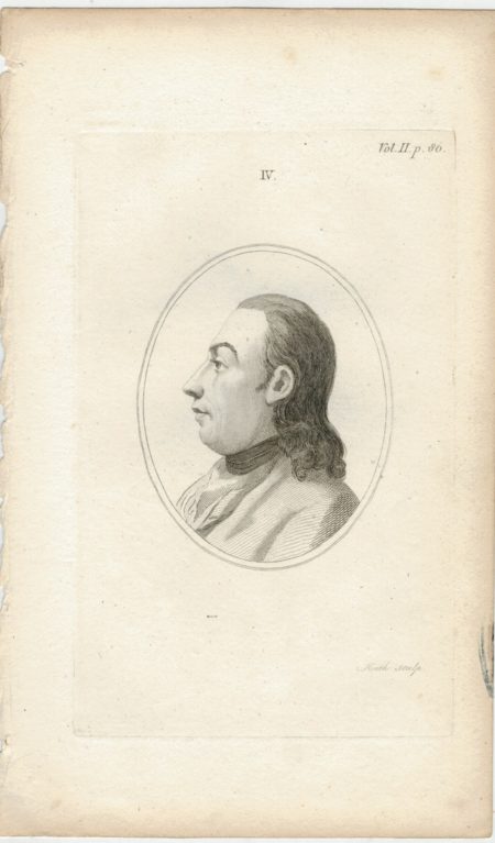 Antique Engraving Print, Portrait, 1785 ca.