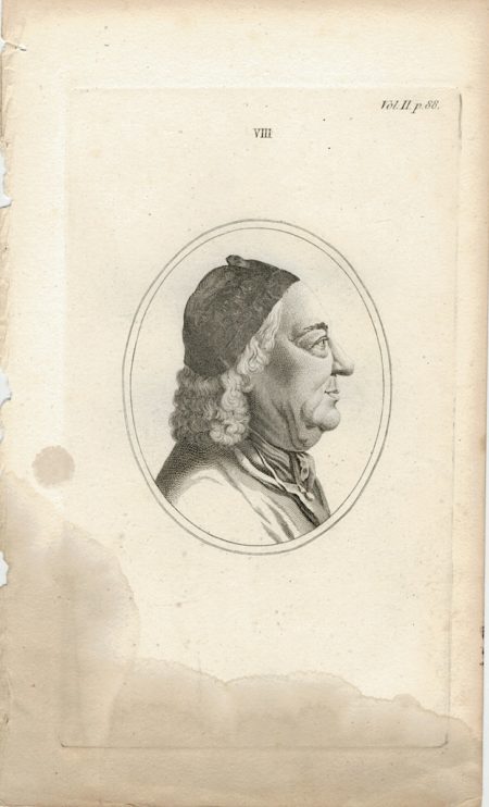 Antique Engraving Print, Portrait, 1790