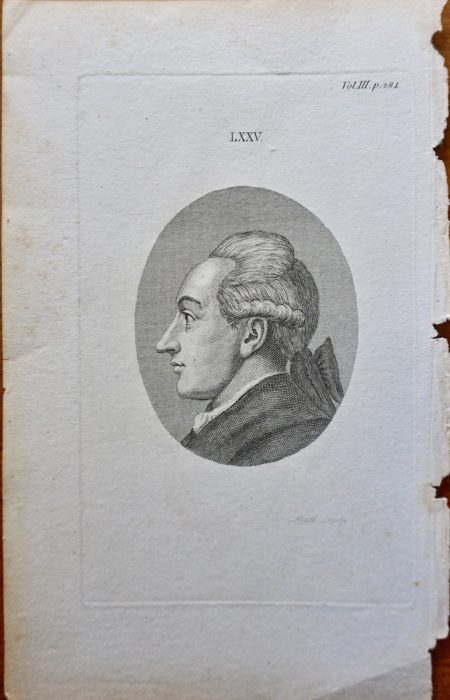 Antique Engraving Print, Portrait, 1790 ca.