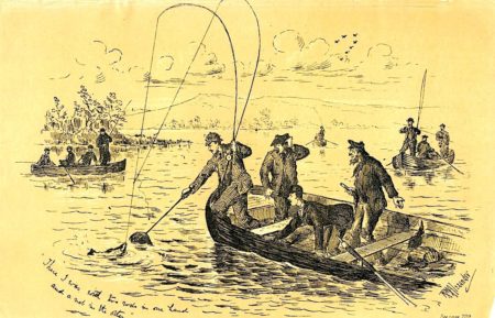 Antique Print, Fishermen, 1880 ca.
