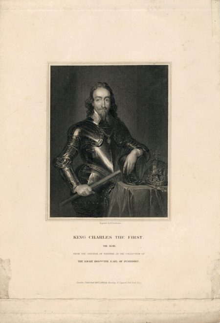 Antique Engraving Print, King Charles the First, 1835