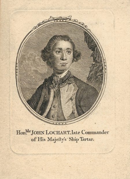 Antique Engraving Print, Hon.ble John Lochart late Commander of His Majesty's Ship Tartar, 1770