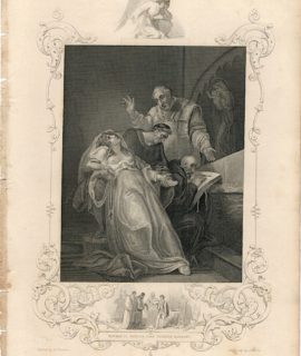 Antique Engraving Print, The Imposture of the Holy Maid of Kent, 1830