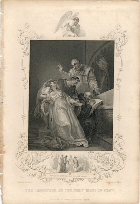 Antique Engraving Print, The Imposture of the Holy Maid of Kent, 1830