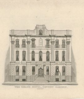 Antique Engraving Print, The Grand Hotel Covent Garden, London, 1820