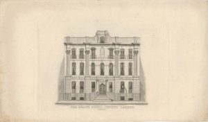 Antique Engraving Print, The Grand Hotel Covent Garden, London, 1880