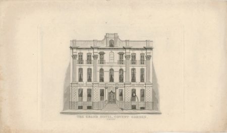 Antique Engraving Print, The Grand Hotel Covent Garden, London, 1820
