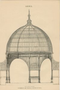 Antique Engraving Print, Vertical Section of Dome, 1802
