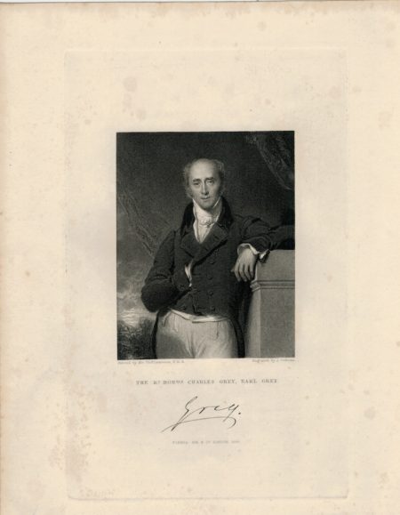Antique Engraving Print, The R.t Hon.ble Charles Grey, Earl Greay, Fischer, Son & Co., London, 1844