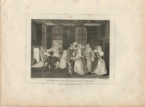 Antique Engraving Print, Masquerade at Somerset House, 1806