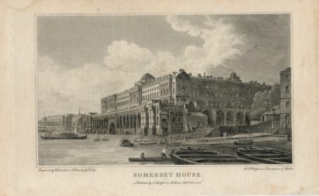 Antique Engraving Print, Somerset House, 1806