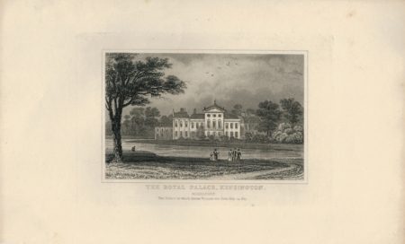 Antique Engraving Print, The Royal Palace, Kensington, Middlesex, 1819