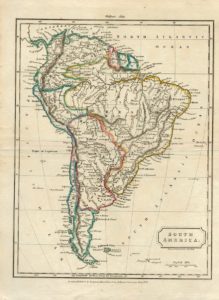 Rare Antique Map, South America, 1823