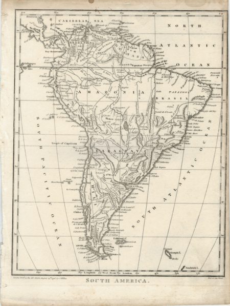 Antique Map, South America, 1796