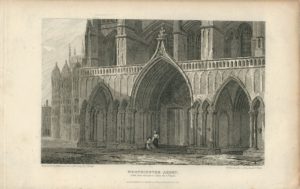 Antique Engraving Print, Westminster Abbey, 1815
