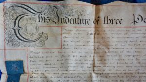 Antique Vellum Manuscript Indentures city of Colchester, 1787-1877