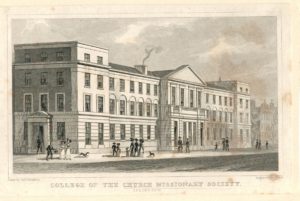 Antique Engraving Steel Print, "College of the Church Missionary Society", 1827, Shepherd