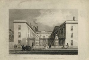 Antique Engraving Print, Vintner's Hall, Upper Thames Street, London, 1832
