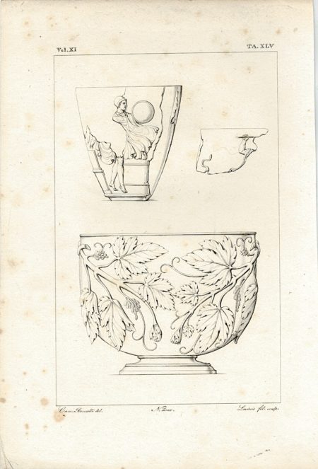 Antique Engraving Print, Beccalli, TA. XLV, 1835