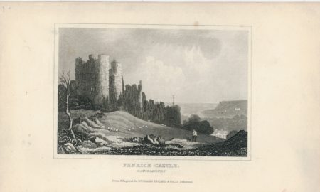 Antique Engraving Print, Penrice Castle, Glamorganshire, 1845