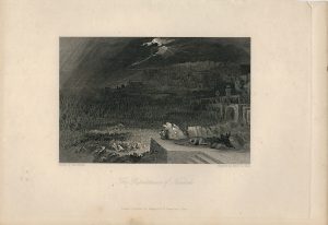 Antique Engraving Print, The Repentance of Nineveh, 1840