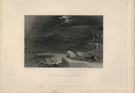 Antique Engraving Print, The Repentance of Nineveh, 1840