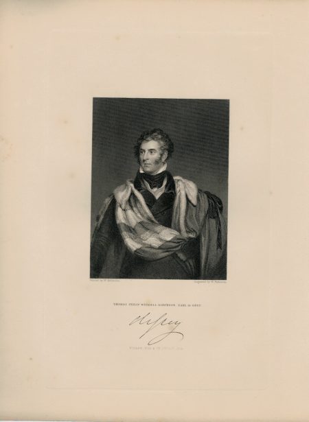 Antique Engraving Print, Thomas Philip Weddell Robinson, Earl the Grey, 1844