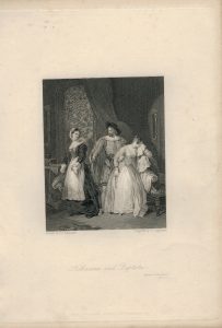Antique Engraving Print, Katharina and Baptista, 1836