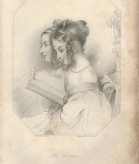 Rare Antique Engraving Print, The Sisters, 1820 ca.