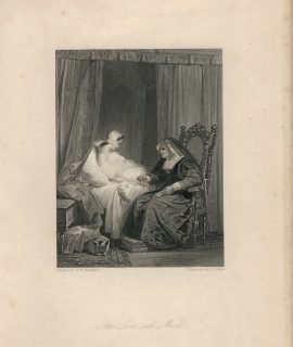 Rare Antique Engraving Print, The Love Sick Maid, 1836
