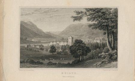 Antique Engraving Print, Builth, Breconshire, 1836