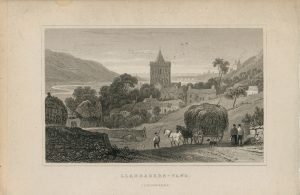Antique Engraving Print, Llanbadern-Vawr, Cardiganshire, 1831