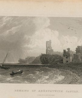Antique Engraving Print, Remains of Aberystwith Castle, Cardinganshire, 1831