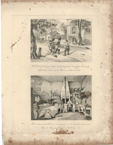 Antique Engraving Print, Exterior and Interior, 1842