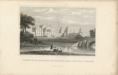 Antique Engraving Print, Blenheim House, Oxfordshire, 1845