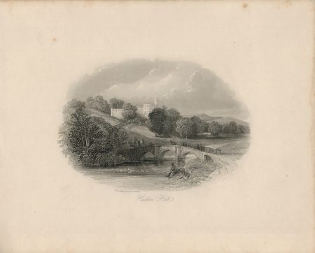 Antique Engraving Print, Haddon Hall, 1840