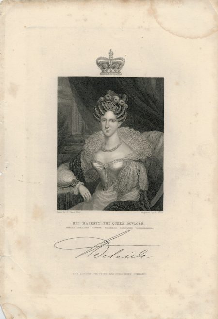 Antique Engraving Print, Princess Adelaide of Saxe-Meiningen, 1820 ca.