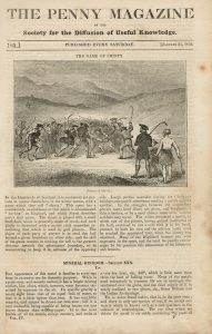 Antique Print, The Game of Shinty, 1835