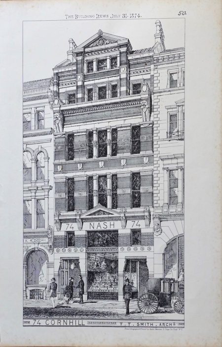 74 Cornhill, The Building News, 1874