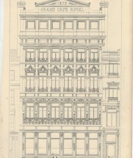 Antique Print, Gran Cafe Royal, Regent Street, 1873