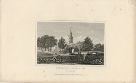 Antique Engraving Print, Stratford-Upon-Avon, 1830 ca.