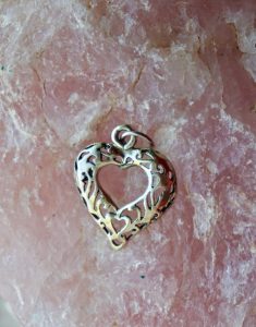 Vintage Love Heart Silver 800 pendant